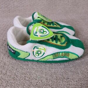 Sloffie Shoes Kids XXS I11-13 Ireland Soccer Slippers Green White‎ Shamrocks